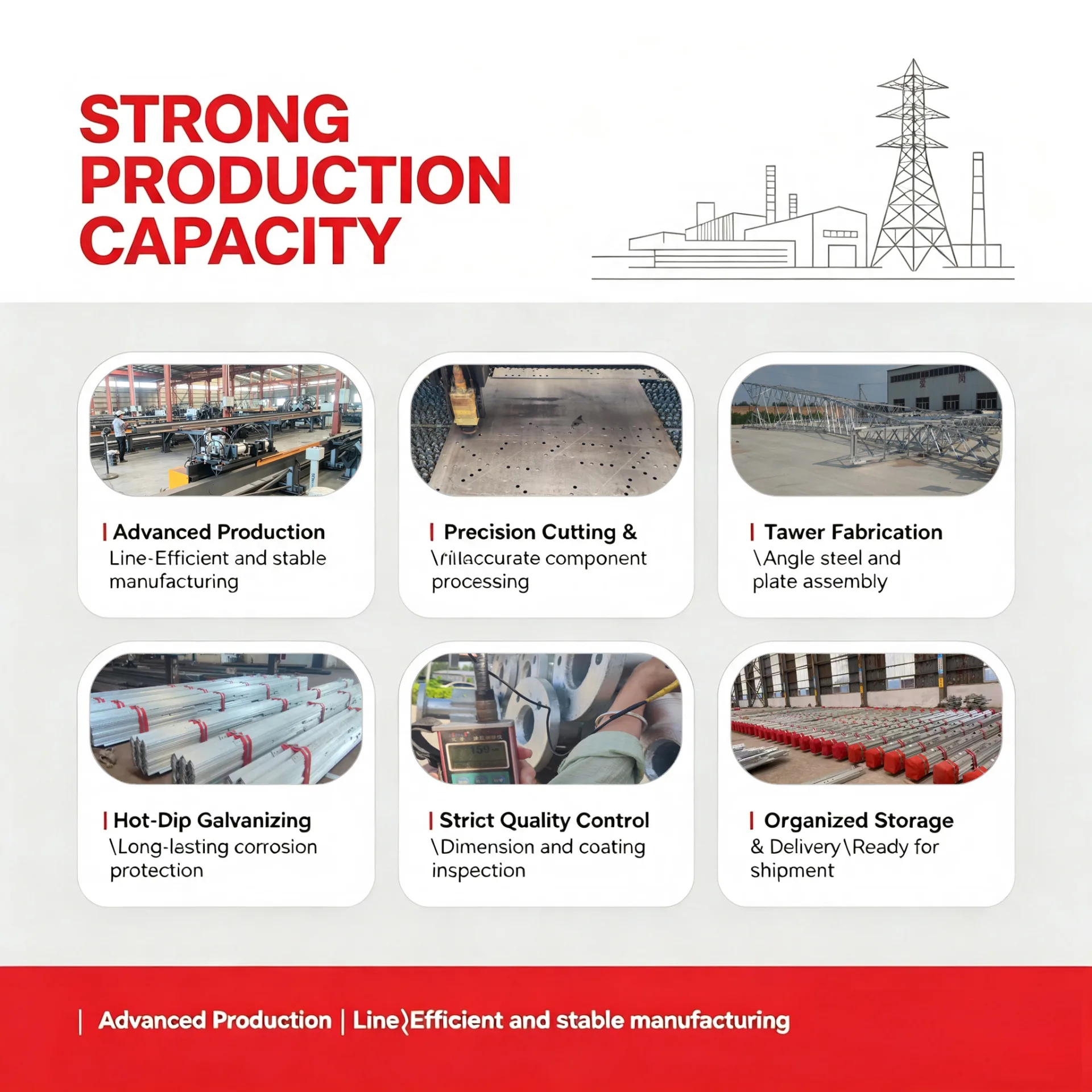 Angle steel power Transmission tower
